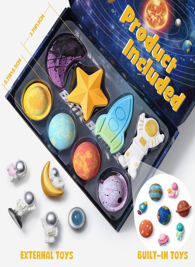 Toylink Space Bath Bombs for Kids with Surprise Inside, 8 Pack Kids Galaxy Bath Bombs with Space Toys for Toddler Boys Girls Handemade Rainbow Bubble Bath Fizzies Birthday Christmas Gift Set - Image 2
